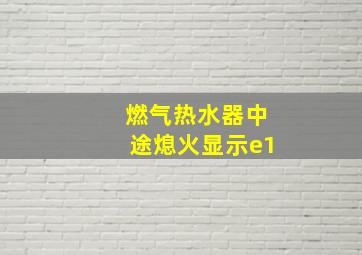 燃气热水器中途熄火显示e1