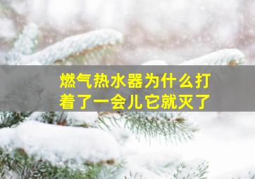 燃气热水器为什么打着了一会儿它就灭了