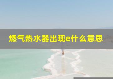 燃气热水器出现e什么意思