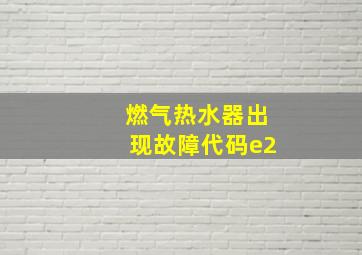 燃气热水器出现故障代码e2