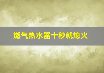 燃气热水器十秒就熄火