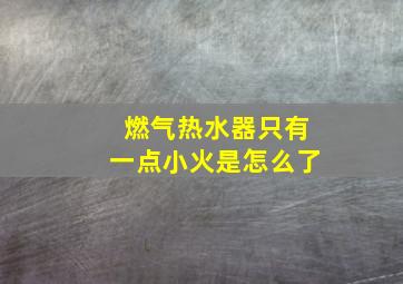 燃气热水器只有一点小火是怎么了