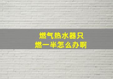 燃气热水器只燃一半怎么办啊