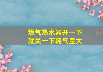 燃气热水器开一下就关一下耗气量大