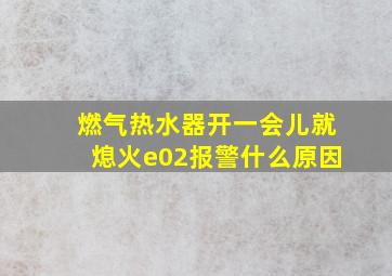 燃气热水器开一会儿就熄火e02报警什么原因