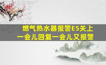 燃气热水器报警E5关上一会儿回复一会儿又报警