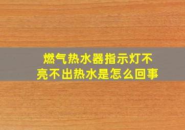 燃气热水器指示灯不亮不出热水是怎么回事