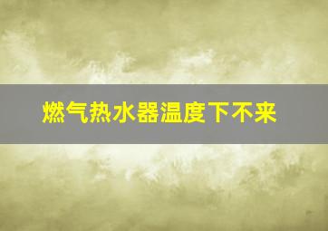 燃气热水器温度下不来