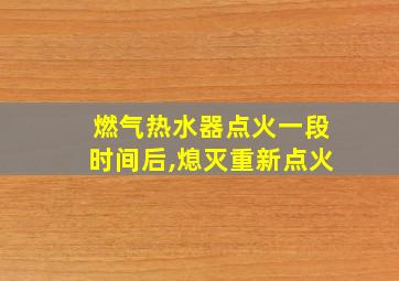 燃气热水器点火一段时间后,熄灭重新点火