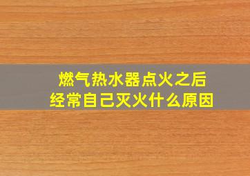 燃气热水器点火之后经常自己灭火什么原因