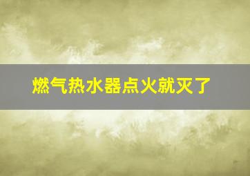 燃气热水器点火就灭了