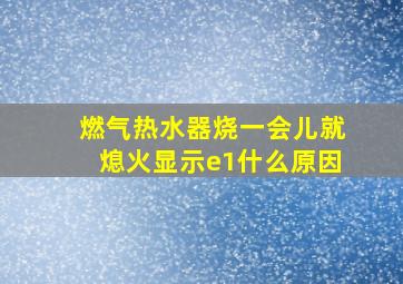 燃气热水器烧一会儿就熄火显示e1什么原因