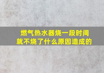 燃气热水器烧一段时间就不烧了什么原因造成的