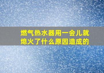 燃气热水器用一会儿就熄火了什么原因造成的