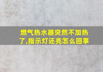 燃气热水器突然不加热了,指示灯还亮怎么回事