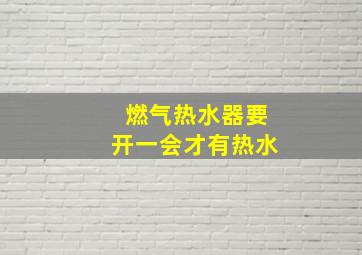 燃气热水器要开一会才有热水