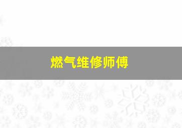 燃气维修师傅