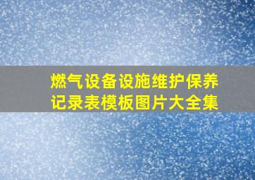 燃气设备设施维护保养记录表模板图片大全集