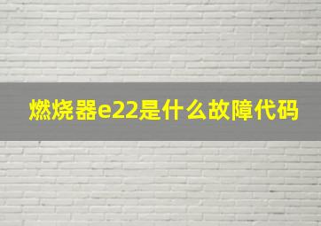 燃烧器e22是什么故障代码