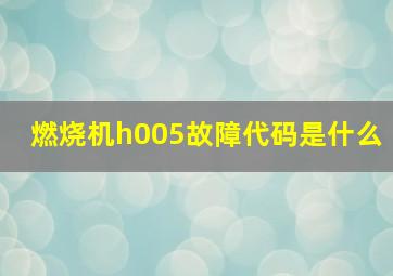 燃烧机h005故障代码是什么