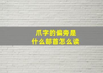 爪字的偏旁是什么部首怎么读