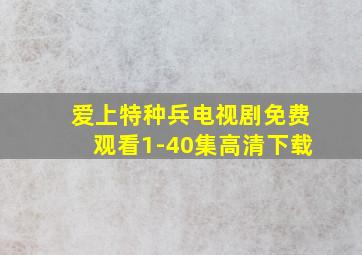 爱上特种兵电视剧免费观看1-40集高清下载