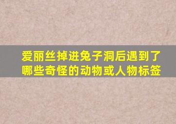 爱丽丝掉进兔子洞后遇到了哪些奇怪的动物或人物标签