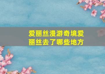 爱丽丝漫游奇境爱丽丝去了哪些地方