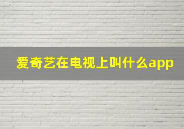 爱奇艺在电视上叫什么app