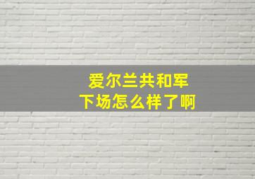 爱尔兰共和军下场怎么样了啊