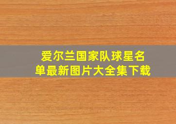 爱尔兰国家队球星名单最新图片大全集下载