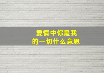 爱情中你是我的一切什么意思