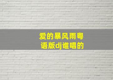 爱的暴风雨粤语版dj谁唱的