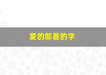 爱的部首的字