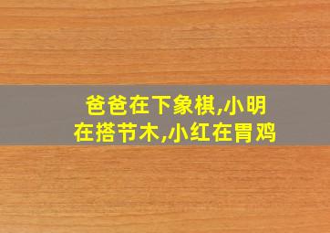 爸爸在下象棋,小明在搭节木,小红在胃鸡