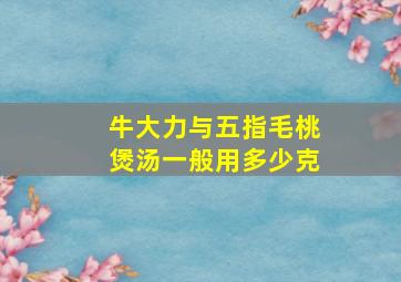 牛大力与五指毛桃煲汤一般用多少克