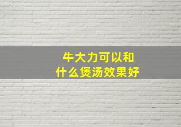 牛大力可以和什么煲汤效果好