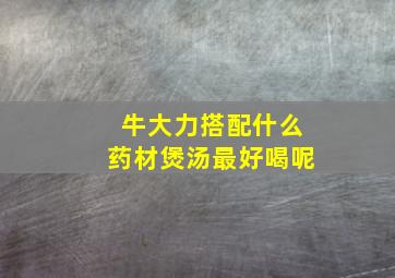 牛大力搭配什么药材煲汤最好喝呢