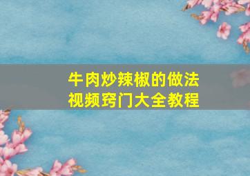 牛肉炒辣椒的做法视频窍门大全教程