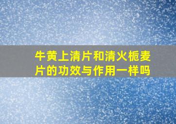 牛黄上清片和清火栀麦片的功效与作用一样吗