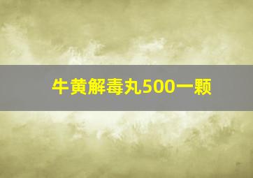 牛黄解毒丸500一颗