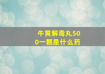 牛黄解毒丸500一颗是什么药