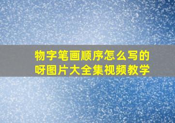 物字笔画顺序怎么写的呀图片大全集视频教学