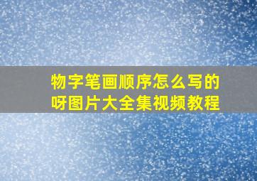 物字笔画顺序怎么写的呀图片大全集视频教程