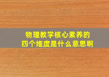 物理教学核心素养的四个维度是什么意思啊