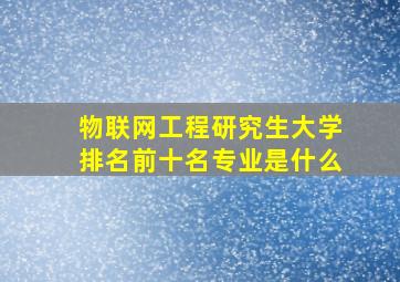 物联网工程研究生大学排名前十名专业是什么