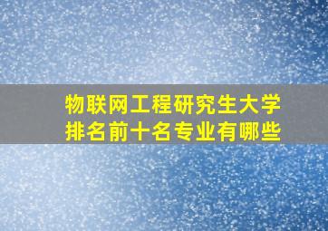 物联网工程研究生大学排名前十名专业有哪些