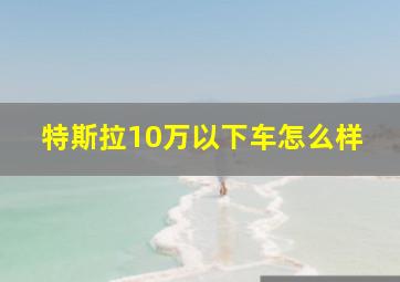 特斯拉10万以下车怎么样