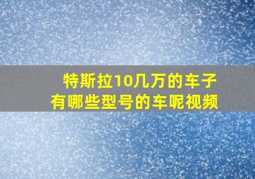 特斯拉10几万的车子有哪些型号的车呢视频