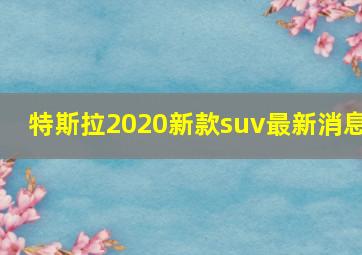 特斯拉2020新款suv最新消息